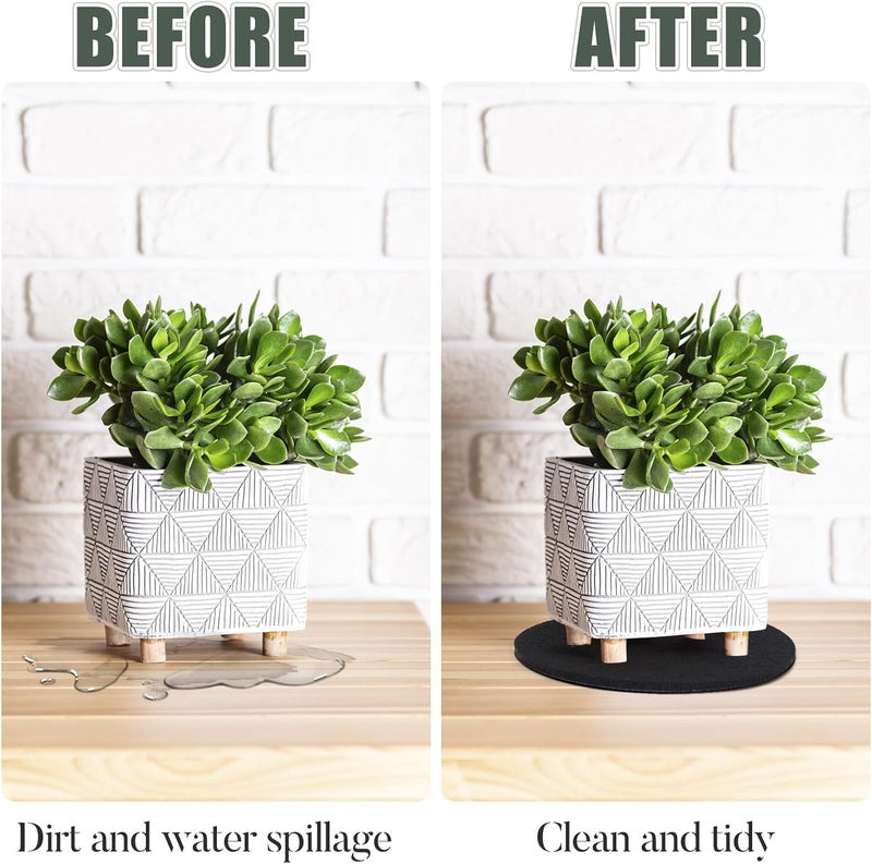 AHFCANG Plant Coaster Mat Reversible(Fabric/Leather),6Pcs Plant Coasters for House Plants Indoor & Outdoor,Household Products Absorbent/Waterproof(6inch) - Image 4